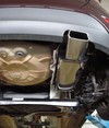 Fox Edelstahl Racing-Komplettanlage ab Kat Ford Fiesta MK7 JA8 inkl. Sport 1.0l Ecoboost ab 2012 145x65mm trapezförmig eingerollt nach unten & seitlich abgeschrägt
