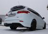 Fox Edelstahl Duplex Sportauspuff Ford Focus 3 Turnier 1.0l Ecoboost mit Styling-Paket je 115x85mm oval eingerollt abgeschrägt