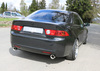 FOX Edelstahl Duplex Racing-Komplettanlage ab Kat. Honda Accord 7 CL9 Bj. 03-08 je 100mm rund eingerollt abgeschrägt mit Absorber