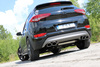 FOX Edelstahl Duplex Racing-Komplettanlage ab Kat. Hyundai Tucson 3 Typ TL 4x4 (Mod. ohne OPF) je 2x115x85mm oval eingerollt seitlich abgeschrägt