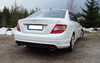 Fox Edelstahl Duplex Sportauspuff Mercedes C-Klasse W204 S204 4-Zylinder Limousine u. T-Modell mit AMG-Stoßstange 115x85mm oval eingerollt seitlich abgeschrägt