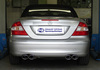 Fox Edelstahl Duplex Sportauspuff inkl. Verbindungsrohr Mercedes CLK W209 - C209 Coupe u. A209 Cabrio ab 2002 2x115x85mm oval eingerollt abgeschrägt