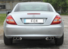 Fox Edelstahl Duplex Sportauspuff-Komplettanlage ab Kat Mercedes SLK R171 3.0l 3.5l 2x90mm rund eingerollt gerade mit Absorber
