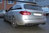 Fox Edelstahl Duplex Racing-Komplettanlage ab Kat. Mercedes C-Klasse W205 S205 4-Zylinder Limousine u. T-Modell 2x115x85mm oval eingerollt abgeschrägt