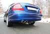 Fox Edelstahl Sportauspuff Mercedes CLK W209 - C209 Coupe u. A209 Cabrio ab 2002 2x115x85mm oval eingerollt abgeschrägt