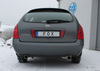Fox Edelstahl Duplex Sportauspuff-Komplettanlage ab Kat Nissan Primera P12 Kombi - Traveller 1x90mm rund eingerollt gerade