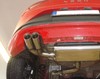 Fox Edelstahl Racing-Komplettanlage ab Kat Seat Leon 5F 1.2l 1.4l + 1.6-2.0l TDI ab 2012 (Mod. mit Starrachse) 2x80mm rund doppelwandig abgeschrägt