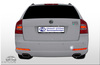Fox Edelstahl Duplex Racing-Komplettanlage ab Kat Skoda Octavia RS 1Z 145x65mm trapezförmig eingerollt nach unten & seitlich abgeschrägt