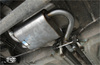 Fox Edelstahl Duplex Racing-Komplettanlage ab Kat. VW Golf 4 Cabriolet 135x80mm flachoval eingerollt abgeschrägt mit Absorber