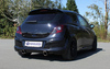 Fox Edelstahl Duplex Racing-Komplettanlage inkl. Kat und Downpipe Opel Corsa D GSi 1x100mm rund eingerollt abgeschrägt
