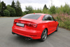 Fox Edelstahl Duplex Racing-Komplettanlage ab Kat Audi A3 8V 1.8 TFSI Limousine S-Line/S3-Heck je 2x80mm rund eingerollt abgeschrägt