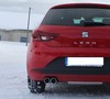Fox Edelstahl Sportauspuff Seat Leon 5F 1.2l 1.4l + 1.6-2.0l TDI ab 2012 (Mod. mit Einzelradaufhängung) 2x80mm rund eingerollt abgeschrägt