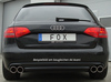 Fox Edelstahl Duplex Sportauspuff Audi A5 Cabrio inkl. Quattro 2x90mm rund eingerollt abgeschrägt mit Absorber