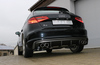 Fox Edelstahl Duplex Sportauspuff Audi A3 8V Sportback 1.8TFSI je 2x88x74mm oval eingerollt abgeschrägt