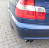Fox Edelstahl Sportauspuff BMW 3er E46 320i 325i 330i Limousine/Touring/Coupe/Cabrio 2x76mm rund scharf gerade