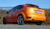 Fox Edelstahl Duplex Sportauspuff Ford Focus 2 ST 220 225 ab 2005 1x100mm rund eingerollt abgeschrägt mit Absorber