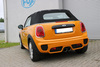 FOX Edelstahl Mittig Sportauspuff Mini Cooper S F56 F57 ab Bj. 2014 2x100mm rund doppelwandig abgeschrägt