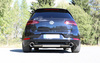Fox Edelstahl Duplex Sportauspuff-Komplettanlage ab Kat VW Golf 7 GTI 245 u. TCR je 100mm rund doppelwandig abgeschrägt
