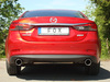 Fox Edelstahl Duplex Sportauspuff Mazda 6 III GJ Limousine Benzin ab 2012 je 100mm rund eingerollt abgeschrägt