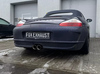 Fox Edelstahl Sportauspuff mittig Porsche Boxster Typ 986 2.7 3.2 2x90mm rund doppelwandig abgeschrägt