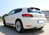 Fox Edelstahl Racing-Komplettanlage ab Kat VW Scirocco 3 1.4l 2.0l TDI 2x76mm rund doppelwandig abgeschrägt - Ø70mm-System