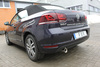 FOX Edelstahl Sportauspuff VW Golf 6 Cabrio 90mm rund eingerollt mit Absorber