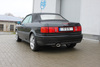 Fox Edelstahl Sportauspuff-Komplettanlage ab Kat Audi 80/90 89 B3 Limousine/Coupe u. B4 Cabrio 135x80mm flachoval