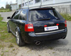 Fox Edelstahl Duplex Sportauspuff-Komplettanlage ab Kat Audi RS6 4B Tyo C5 Limousine u. Avant 140x90mm oval eingerollt abgeschrägt