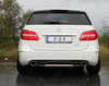 Fox Edelstahl Duplex Sportauspuff-Komplettanlage ab Kat Mercedes B-Klasse W246 B180 B200 B250 je 140x90mm oval eingerollt abgeschrägt ohne Absorber