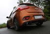 FOX Edelstahl Duplex Sportauspuff-Komplettanlage ab Kat Hyundai i30 1.6 GDI Turbo Typ GDH je 100mm rund scharf abgeschrägt