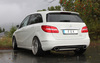 Fox Edelstahl Duplex Sportauspuff-Komplettanlage ab Kat Mercedes B-Klasse W246 B180 B200 B250 je 140x90mm oval eingerollt abgeschrägt ohne Absorber