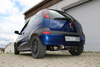 Fox Edelstahl Sportauspuff-Komplettanlage ab Kat Opel Corsa C 1x90mm rund eingerollt gerade mit Absorber