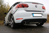 Fox Edelstahl Duplex Racing-Komplettanlage ab Kat. VW Golf 6 GTI je 100mm rund scharf doppelwandig abgeschrägt