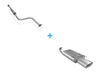 Fox Edelstahl Sportauspuff-Komplettanlage ab Kat Honda Accord 5 Typ CE8 CE9 Bj.93-97 160x80mm flachoval eingerollt abgeschrägt mit Absorber