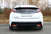 FOX Edelstahl Duplex Racing-Komplettanlage ab Kat. Honda Civic 9 FK2 Hatchback je 2x90mm rund eingerollt