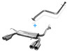Fox Edelstahl Duplex Racing-Komplettanlage ab Kat Honda Prelude 5 Typ BB9 Bj.97-02 je 2x80mm rund eingerollt mit Absorber