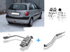 Fox Edelstahl Duplex Sportauspuff-Komplettanlage ab Kat Kia Rio 2 JB Bj.05-11 135x80mm flachoval eingerollt abgeschrägt mit Absorber