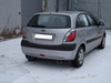 Fox Edelstahl Duplex Sportauspuff-Komplettanlage ab Kat Kia Rio 2 JB Bj.05-11 135x80mm flachoval eingerollt abgeschrägt mit Absorber