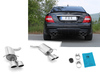 FOX Edelstahl Duplex Sportauspuff Mercedes C-Klasse Coupe W204 C350 mit AMG-Paket je 2x115x85mm oval eingerollt abgeschrägt