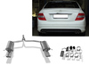 Fox Edelstahl Duplex Sportauspuff Mercedes C-Klasse W204 S204 4-Zylinder Limousine u. T-Modell mit AMG-Stoßstange 2x70mm rund eingerollt abgeschrägt