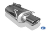 Fox Edelstahl Sportauspuff Mercedes CLK W208 - C208 Coupe u. A208 Cabrio 135x80mm flachoval eingerollt abgeschrägt mit Absorber