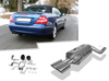 Fox Edelstahl Sportauspuff Mercedes CLK W209 - C209 Coupe u. A209 Cabrio ab 2002 2x115x85mm oval eingerollt abgeschrägt