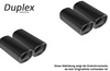 Fox Edelstahl Duplex Racing-Komplettanlage ab Kat Mercedes E-Klasse W212 E500 5.5l ab 2009 2x78x75mm rechteckig eingerollt abgeschrägt mit Absorber