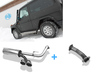Fox Edelstahl Racing-Komplettanlage ab Kat Mercedes G-Klasse W463 G500 mit Trittbrett 2x115x85mm oval eingerollt nach links abgeschrägt
