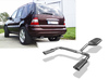 Fox Edelstahl Duplex Sportauspuff Mercedes M-Klasse W163 ML 135x80mm flachoval eingerollt abgeschrägt mit Absorber