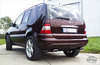 Fox Edelstahl Duplex Sportauspuff Mercedes M-Klasse W163 ML 135x80mm flachoval eingerollt abgeschrägt mit Absorber