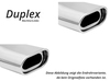 Fox Edelstahl Duplex Sportauspuff Mercedes S-Klasse W220 Bj.98-05 135x80mm flachoval eingerollt abgeschrägt mit Absorber