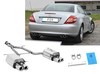 Fox Edelstahl Duplex Sportauspuff-Komplettanlage ab Kat Mercedes SLK R171 1.8l 2x90mm rund eingerollt gerade mit Absorber