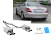 Fox Edelstahl Duplex Sportauspuff-Komplettanlage ab Kat Mercedes SLK R171 1.8l 2x115x85mm oval eingerollt abgeschrägt