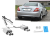 Fox Edelstahl Duplex Sportauspuff-Komplettanlage ab Kat Mercedes SLK R171 3.0l 3.5l 2x90mm rund eingerollt gerade mit Absorber